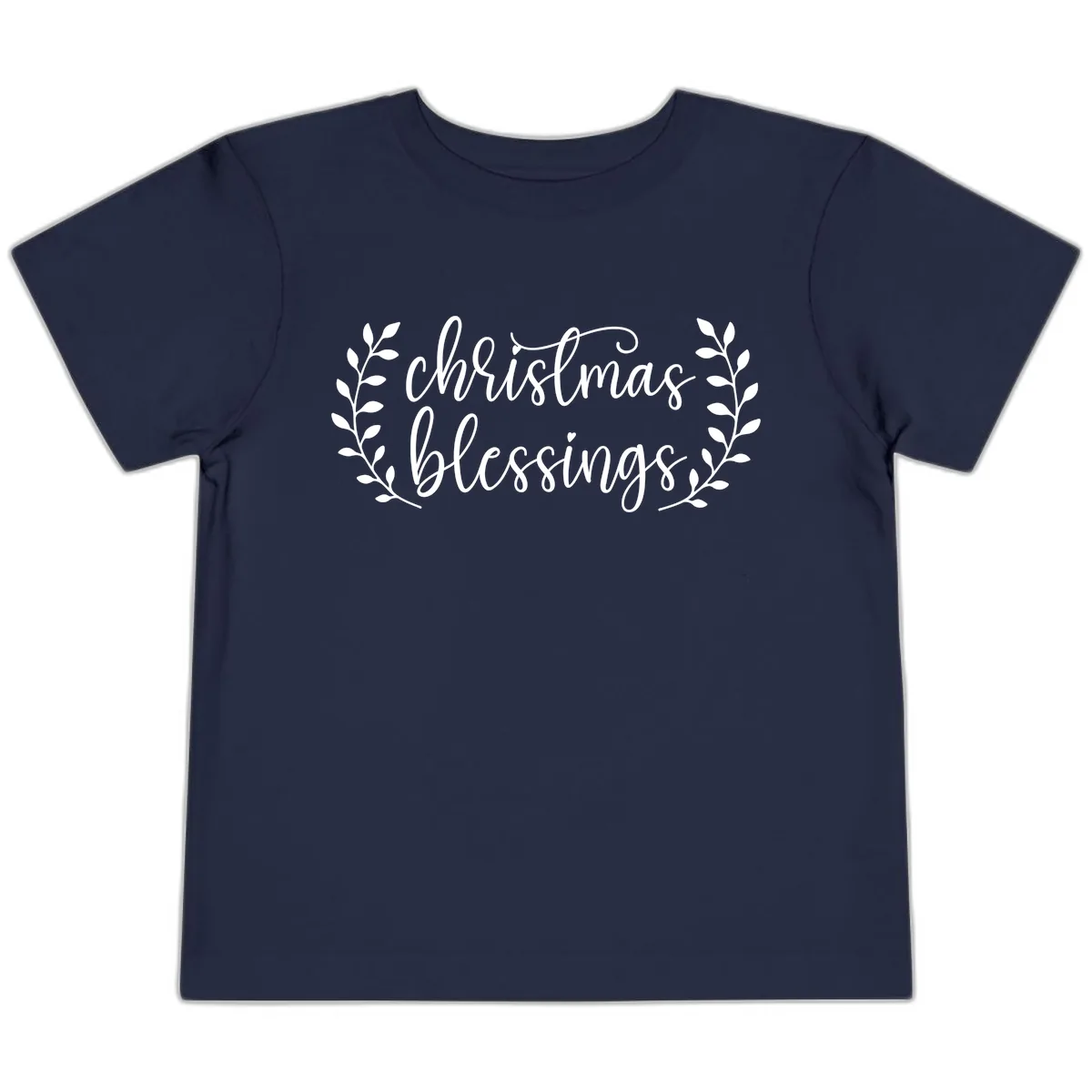 Christmas Blessings Elegant Script Design Toddler T-Shirt in Navy