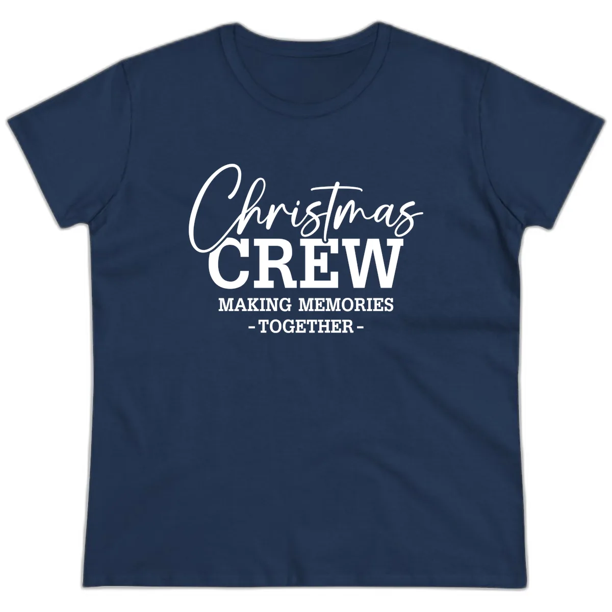 Christmas Crew Making Memories Together Ladies Tee in Navy
