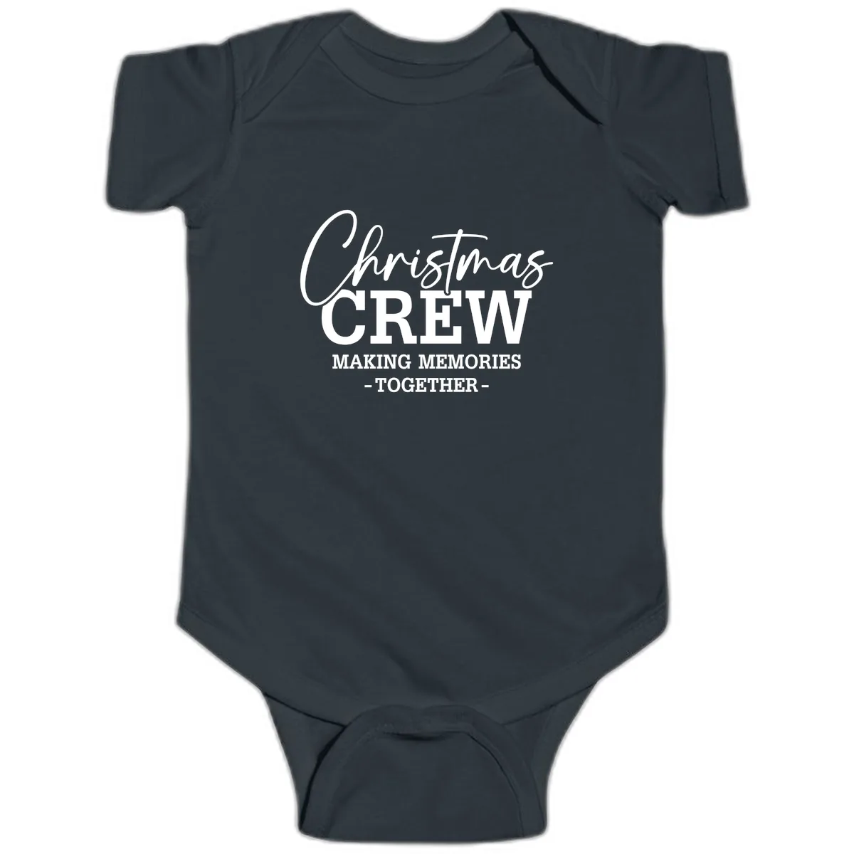 Christmas Crew Making Memories Together Baby Onesie in Black