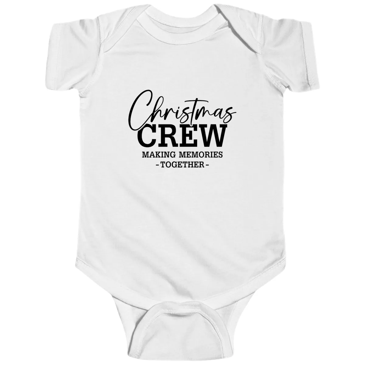 Christmas Crew Making Memories Together Baby Onesie in White