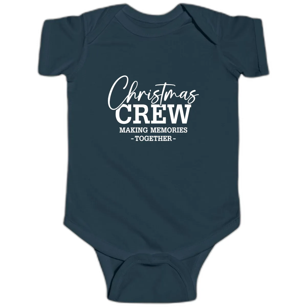 Christmas Crew Making Memories Together Baby Onesie in Navy