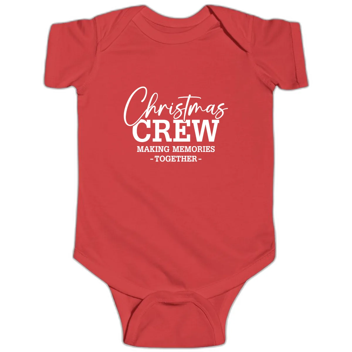 Christmas Crew Making Memories Together Baby Onesie in Red