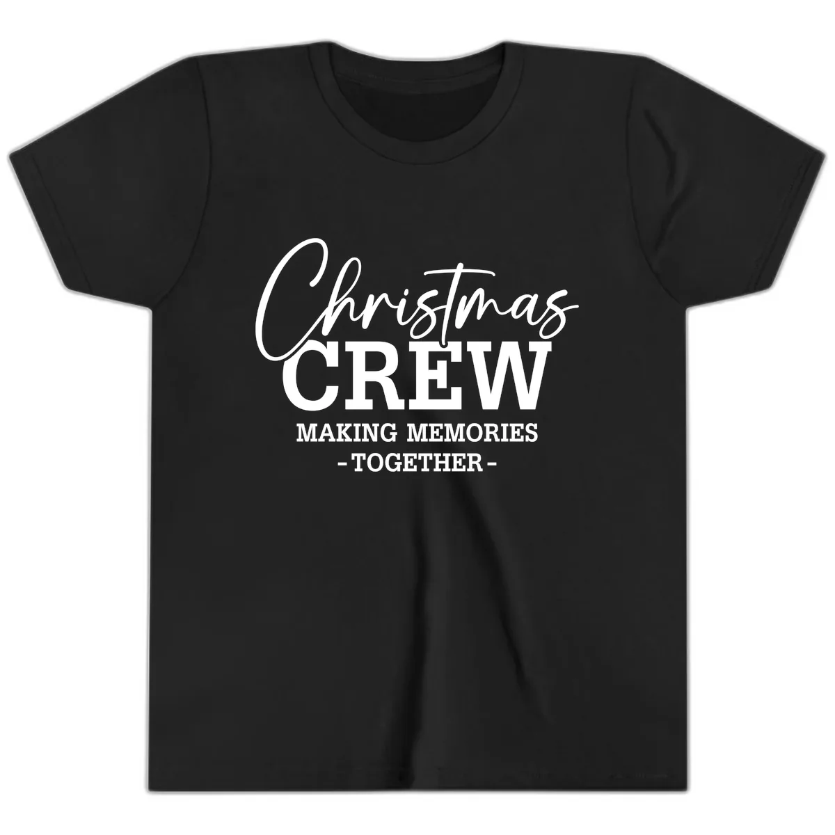 Christmas Crew Making Memories Together Youth T-Shirt in Black