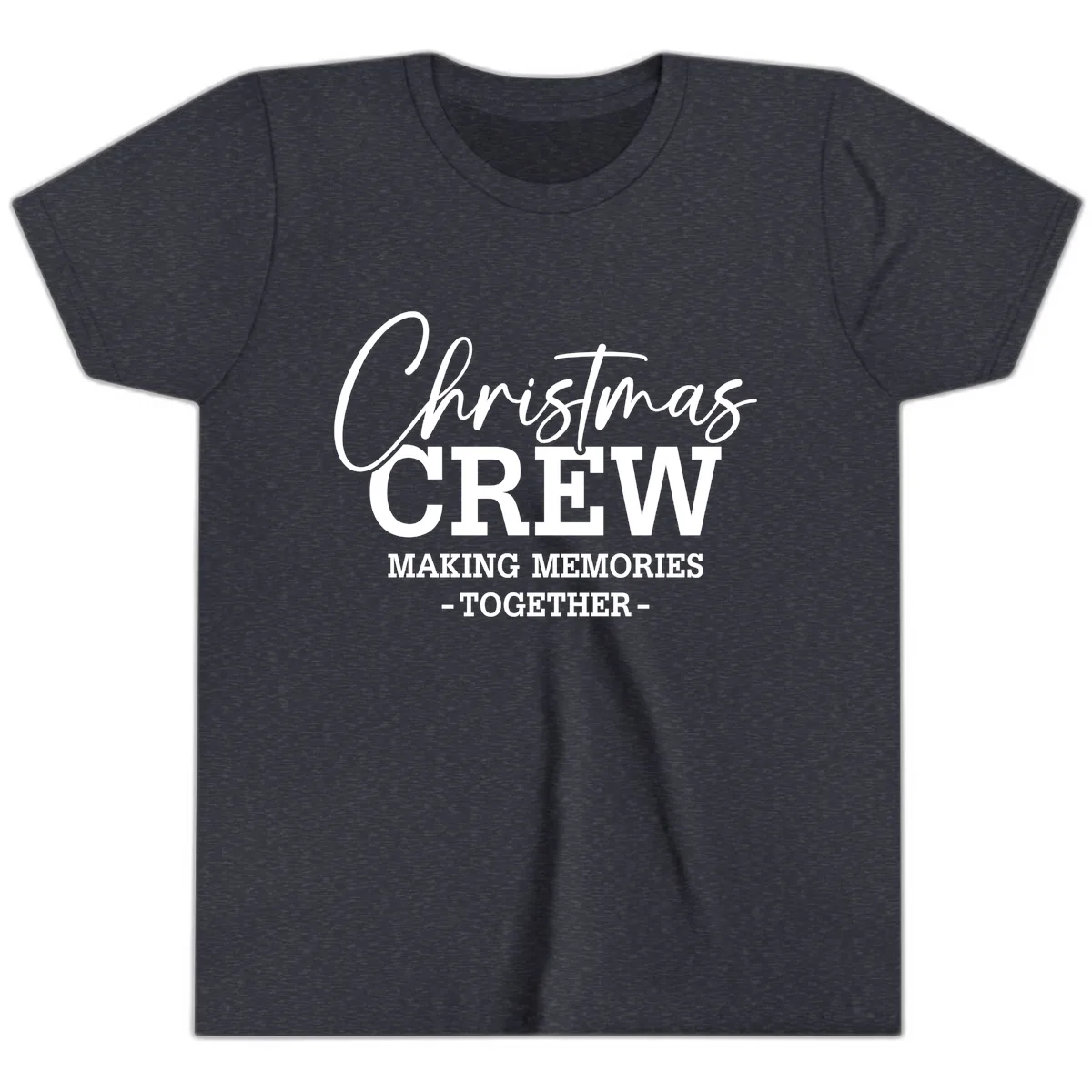 Christmas Crew Making Memories Together Youth T-Shirt in Heather Navy