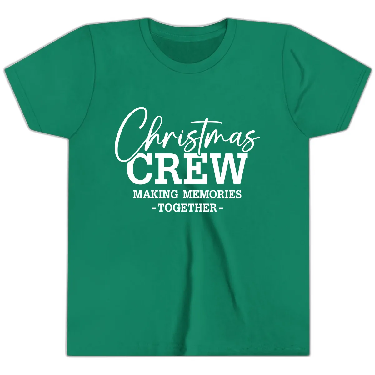 Christmas Crew Making Memories Together Youth T-Shirt in Kelly