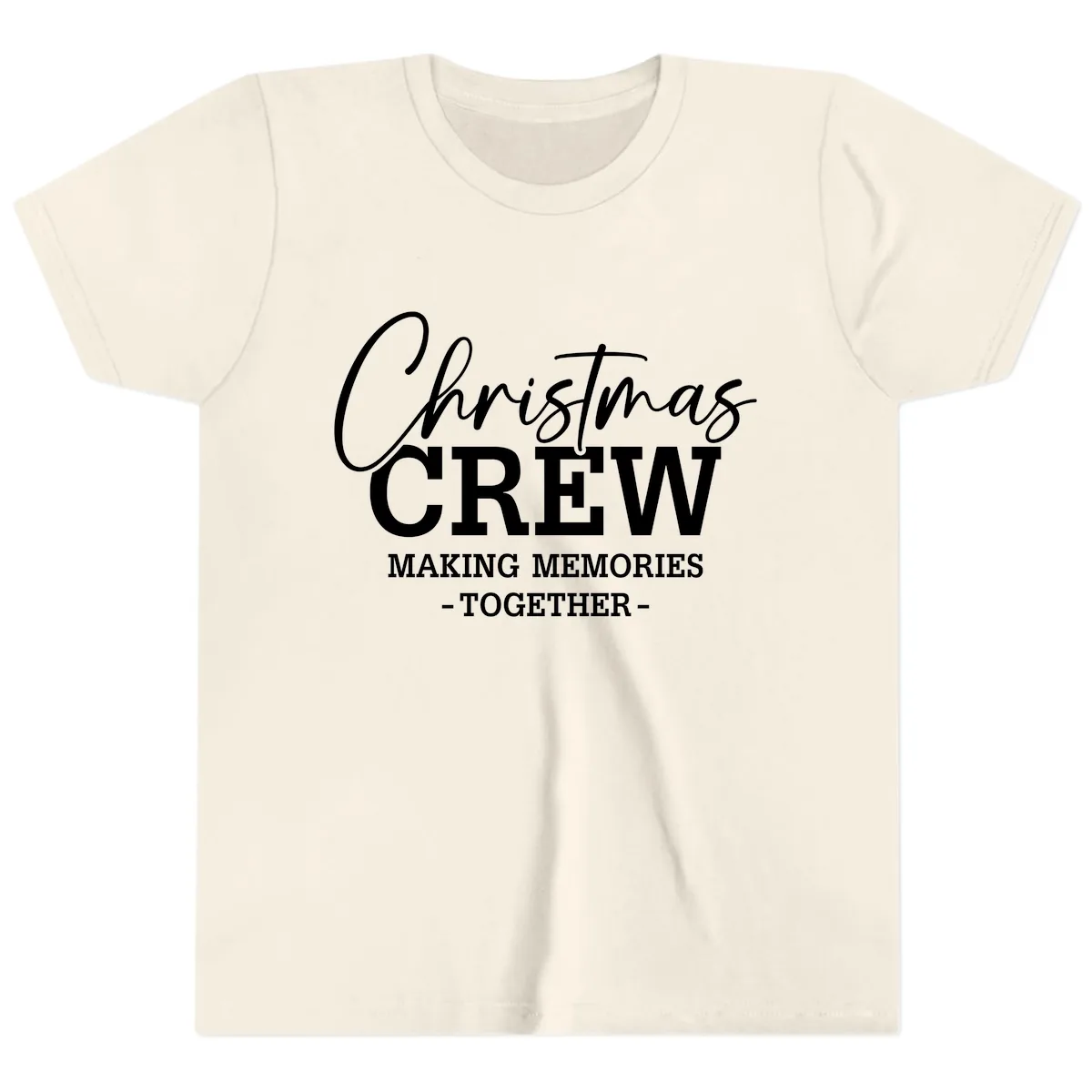 Christmas Crew Making Memories Together Youth T-Shirt in Natural