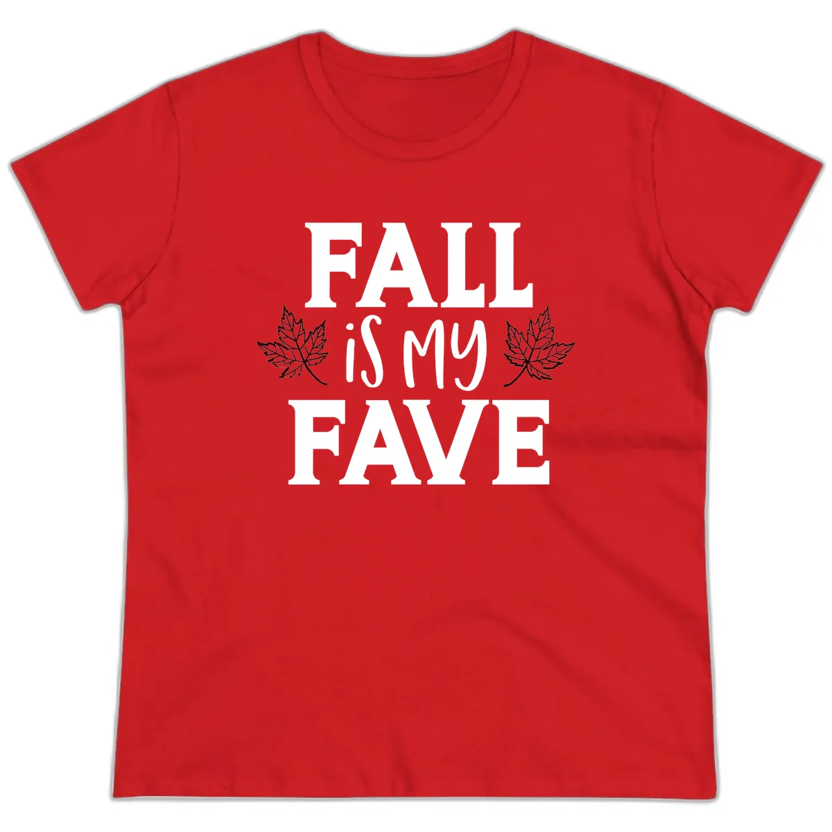 Fall Is My Favorite Season Ladies Tee in Red