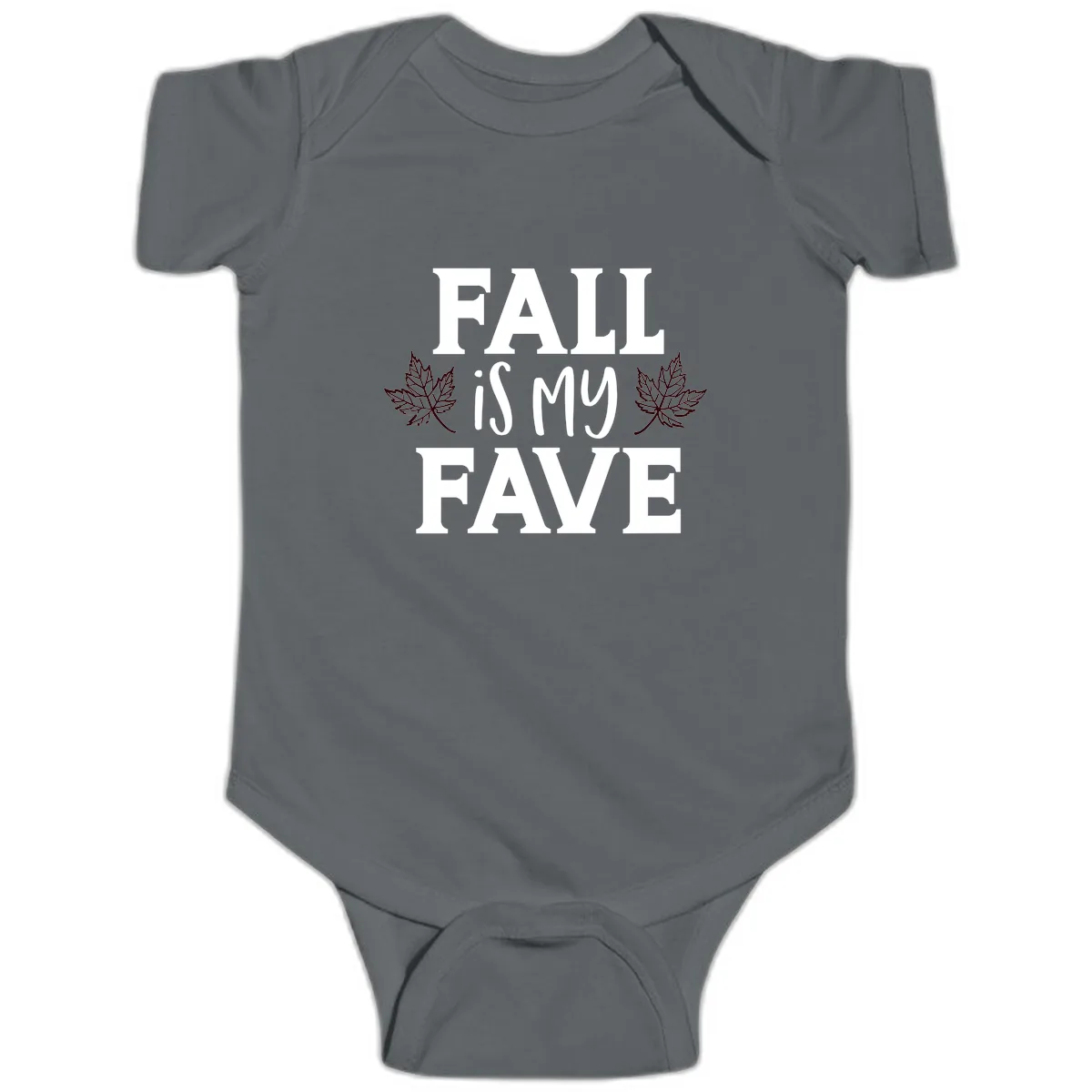 Fall Is My Favorite Season Baby Onesie in Charcoal