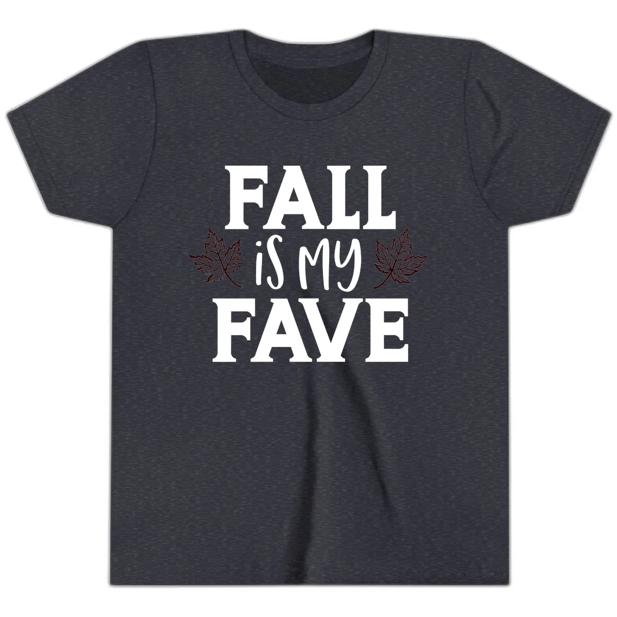 Fall Is My Favorite Season Youth T-Shirt in Heather Navy