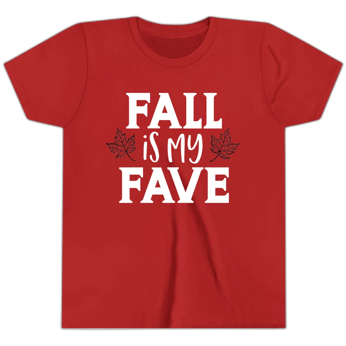 Fall Is My Favorite Season Youth T-Shirt in Red