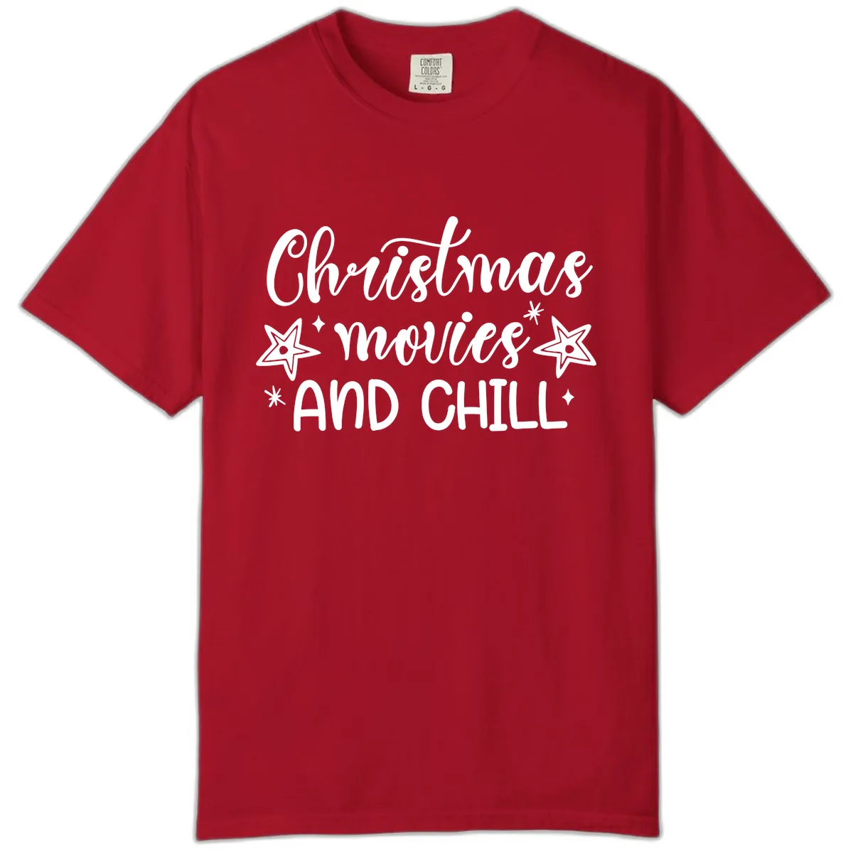 Christmas Movies And Chill Design Comfort Color in Red