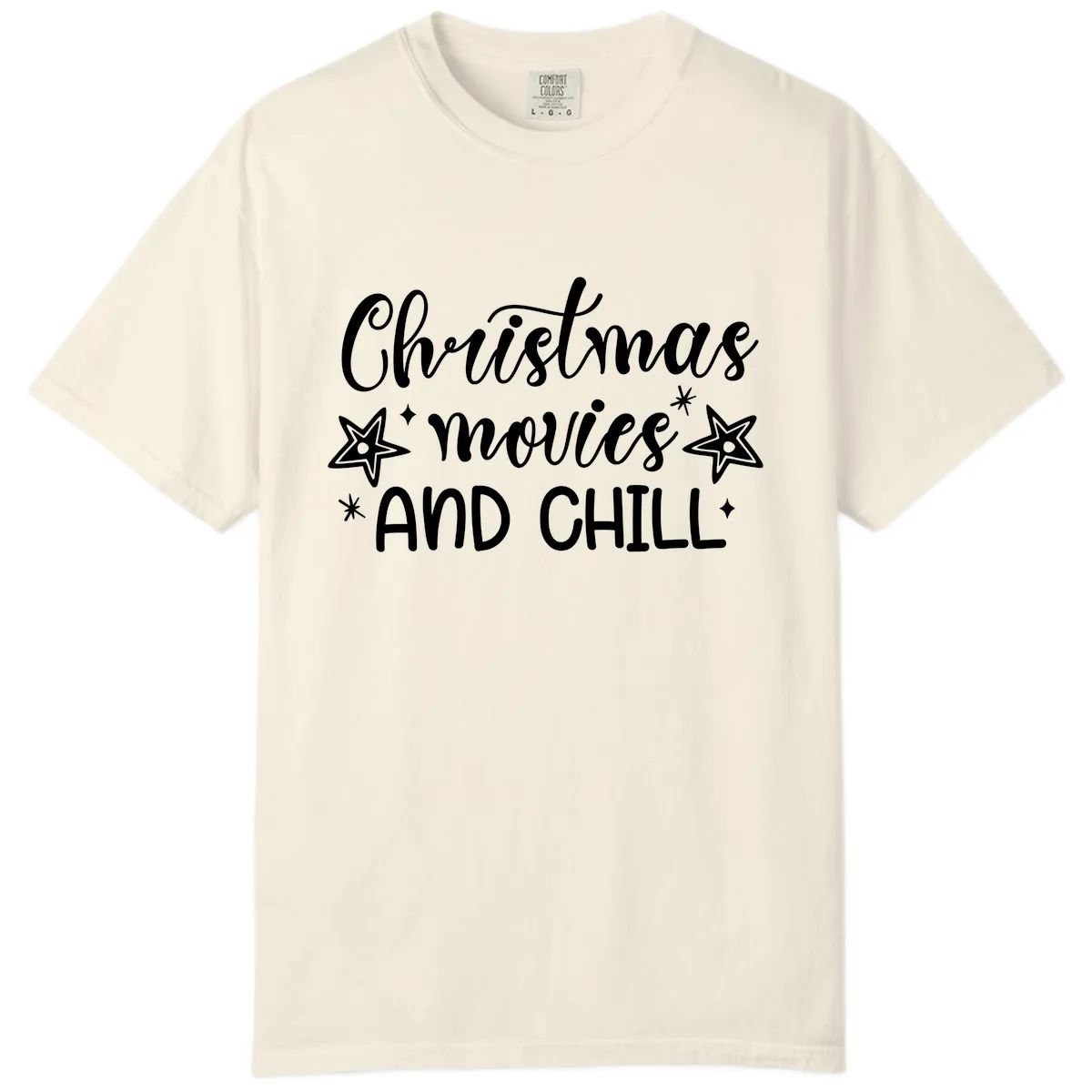 Christmas Movies And Chill Design Comfort Color in Ivory