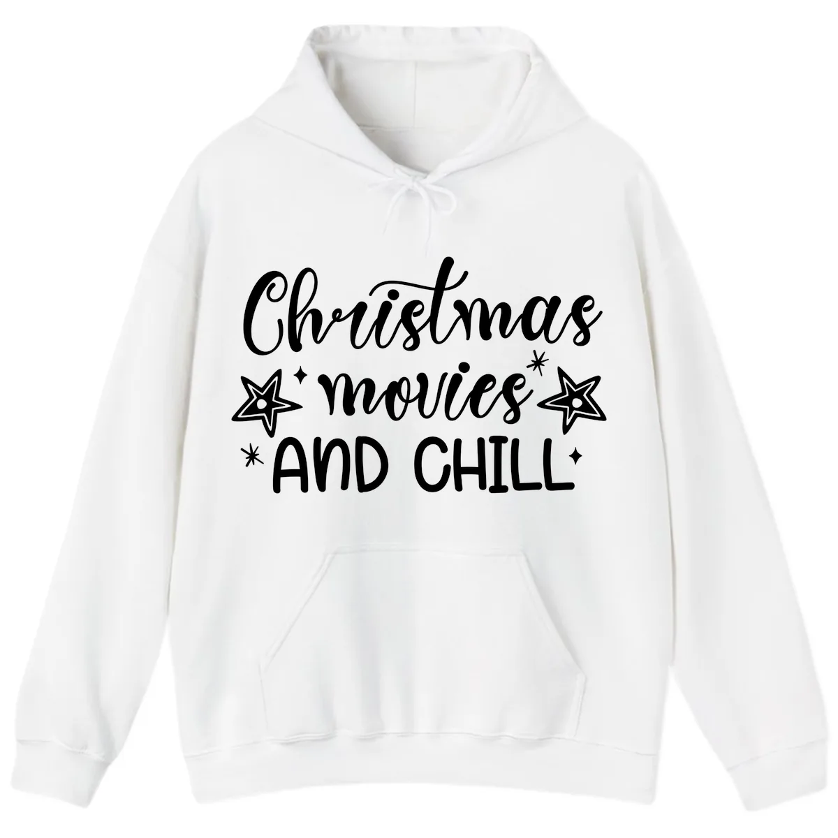 Christmas Movies And Chill Design Hoodie in White