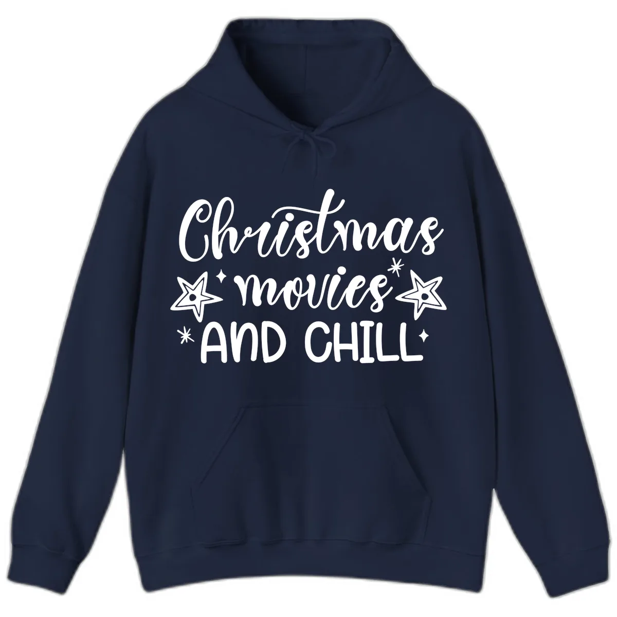 Christmas Movies And Chill Design Hoodie in Navy
