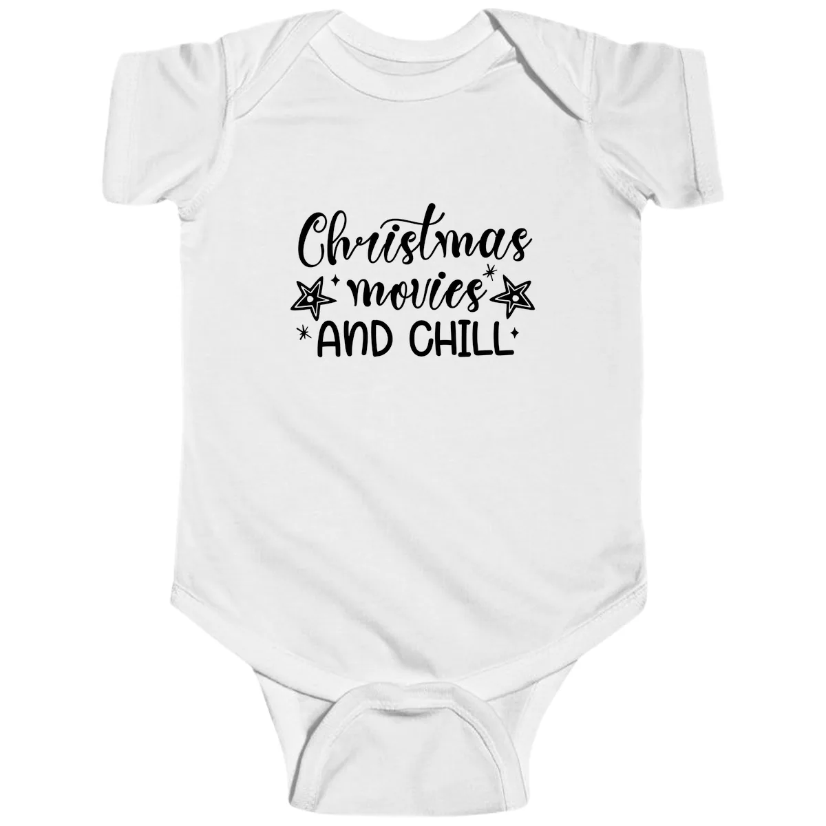 Christmas Movies And Chill Design Baby Onesie in White