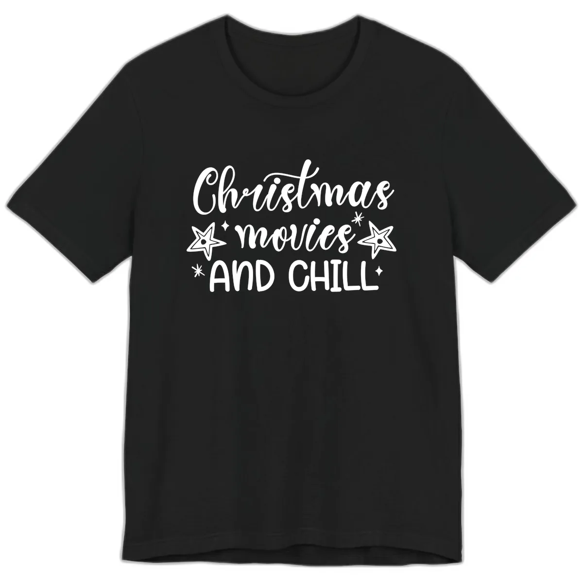 Christmas Movies And Chill Design Premium T-Shirt in Black