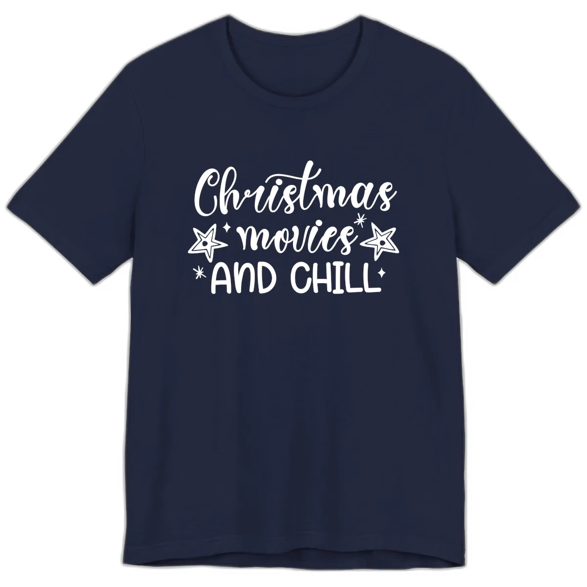 Christmas Movies And Chill Design Premium T-Shirt in Navy