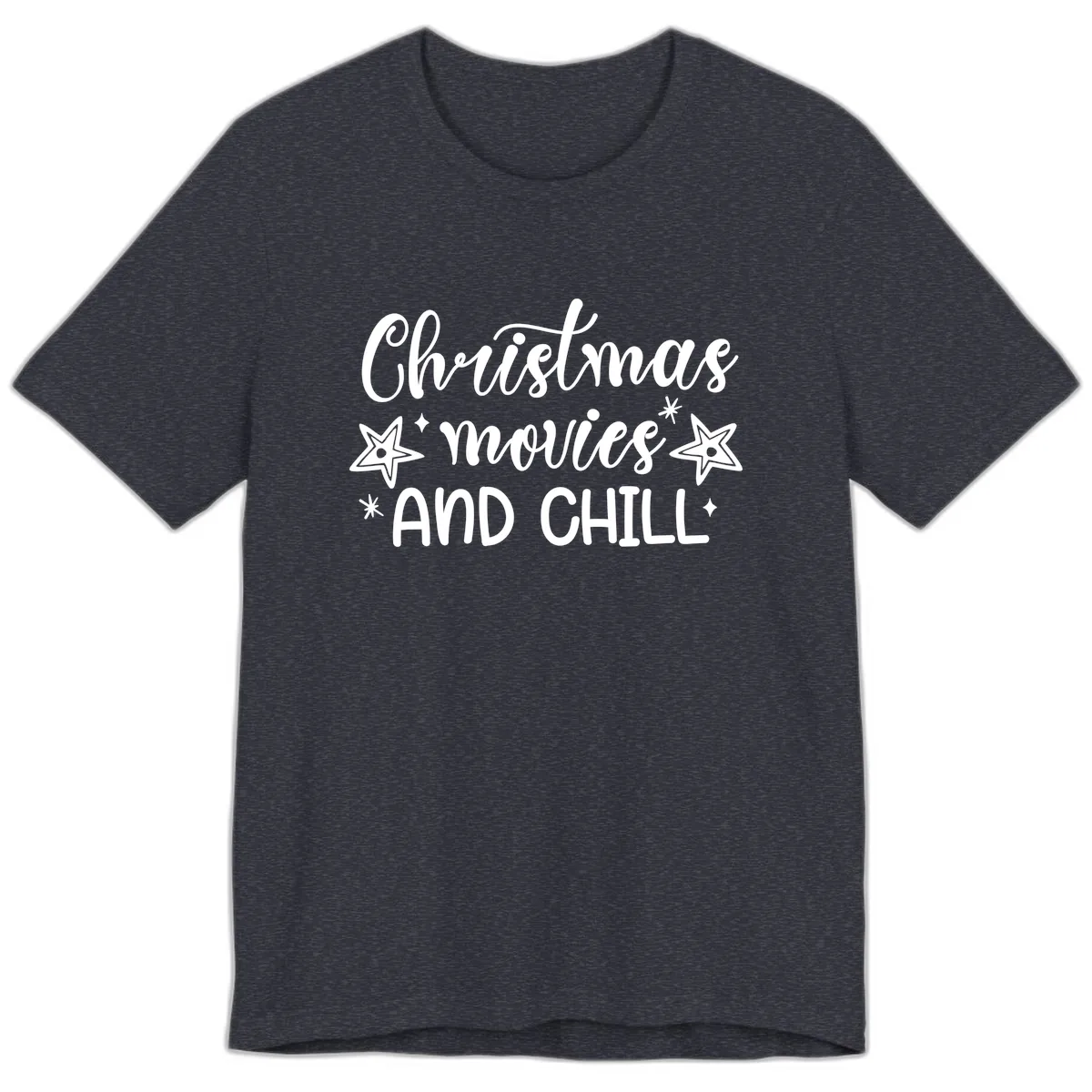 Christmas Movies And Chill Design Premium T-Shirt in Heather Navy