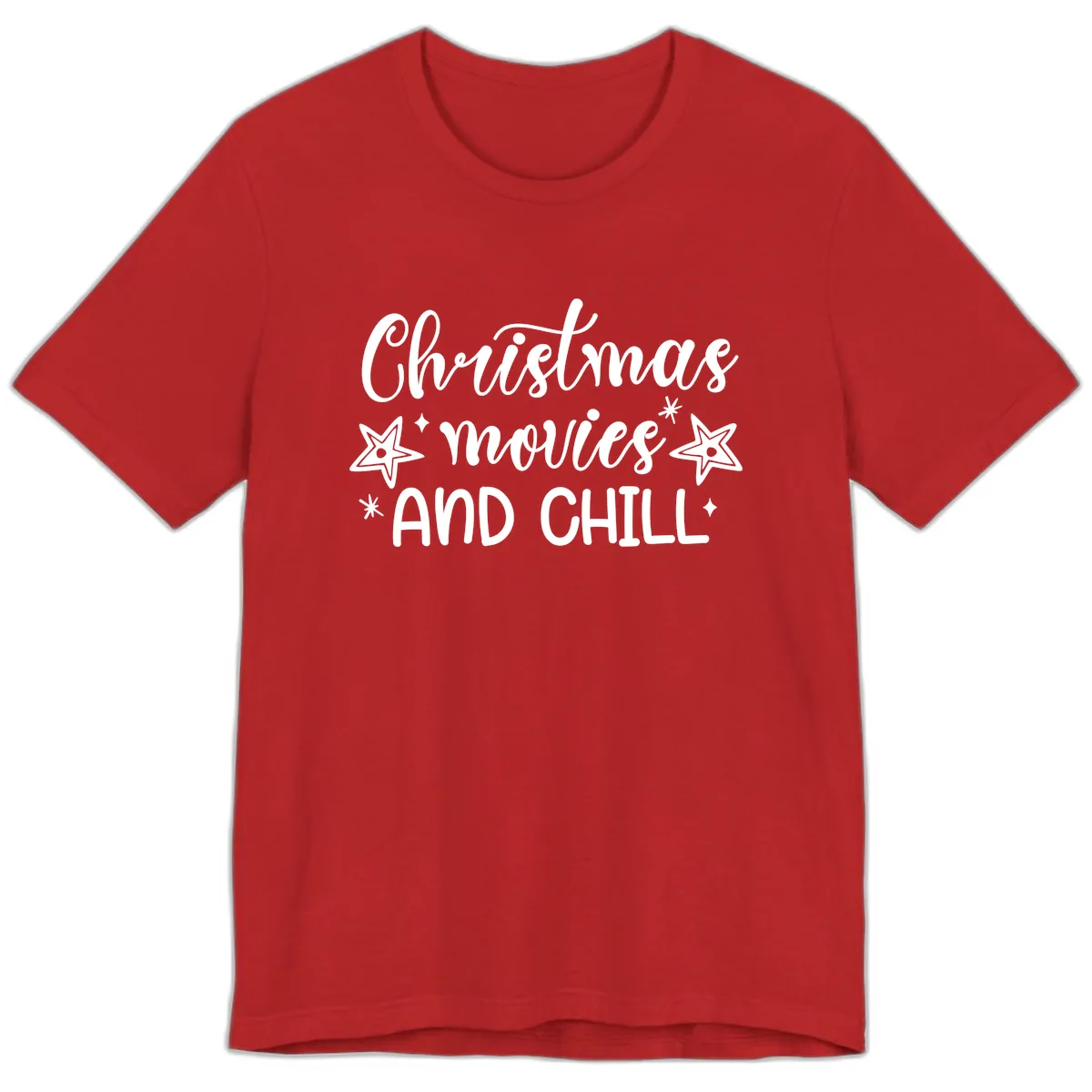 Christmas Movies And Chill Design Premium T-Shirt in Red