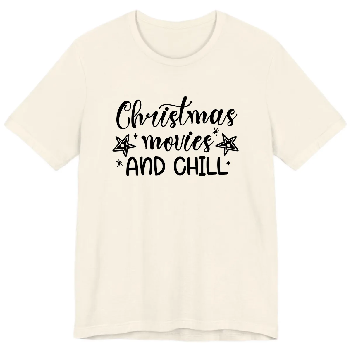Christmas Movies And Chill Design Premium T-Shirt in Natural