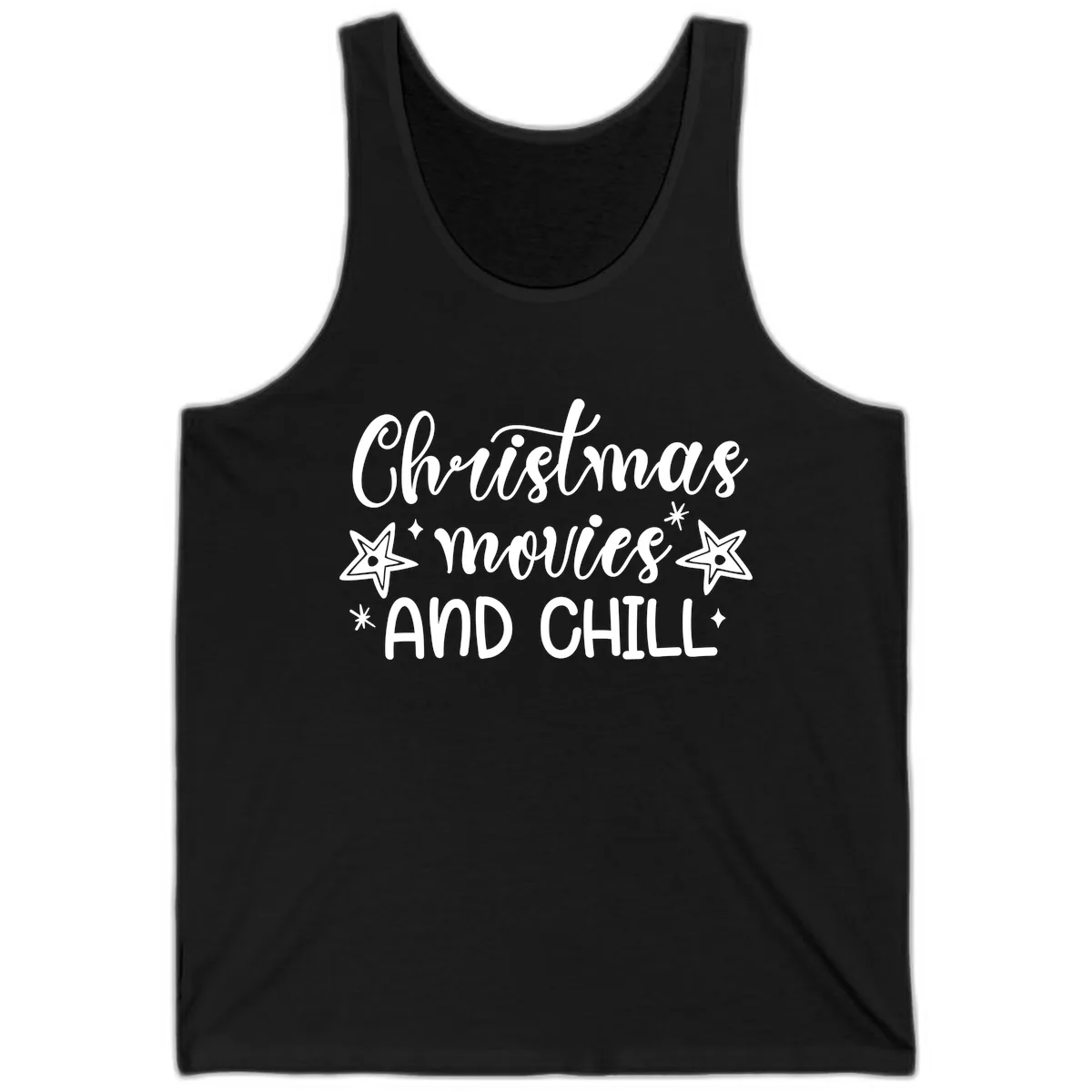 Christmas Movies And Chill Design Tank in Black