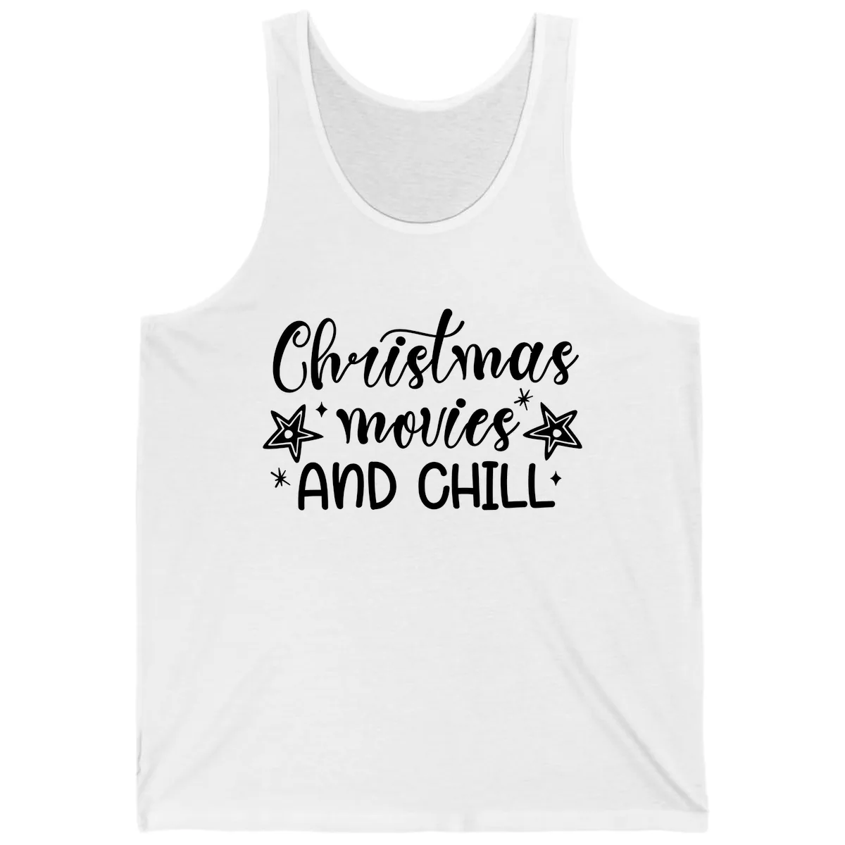 Christmas Movies And Chill Design Tank in White