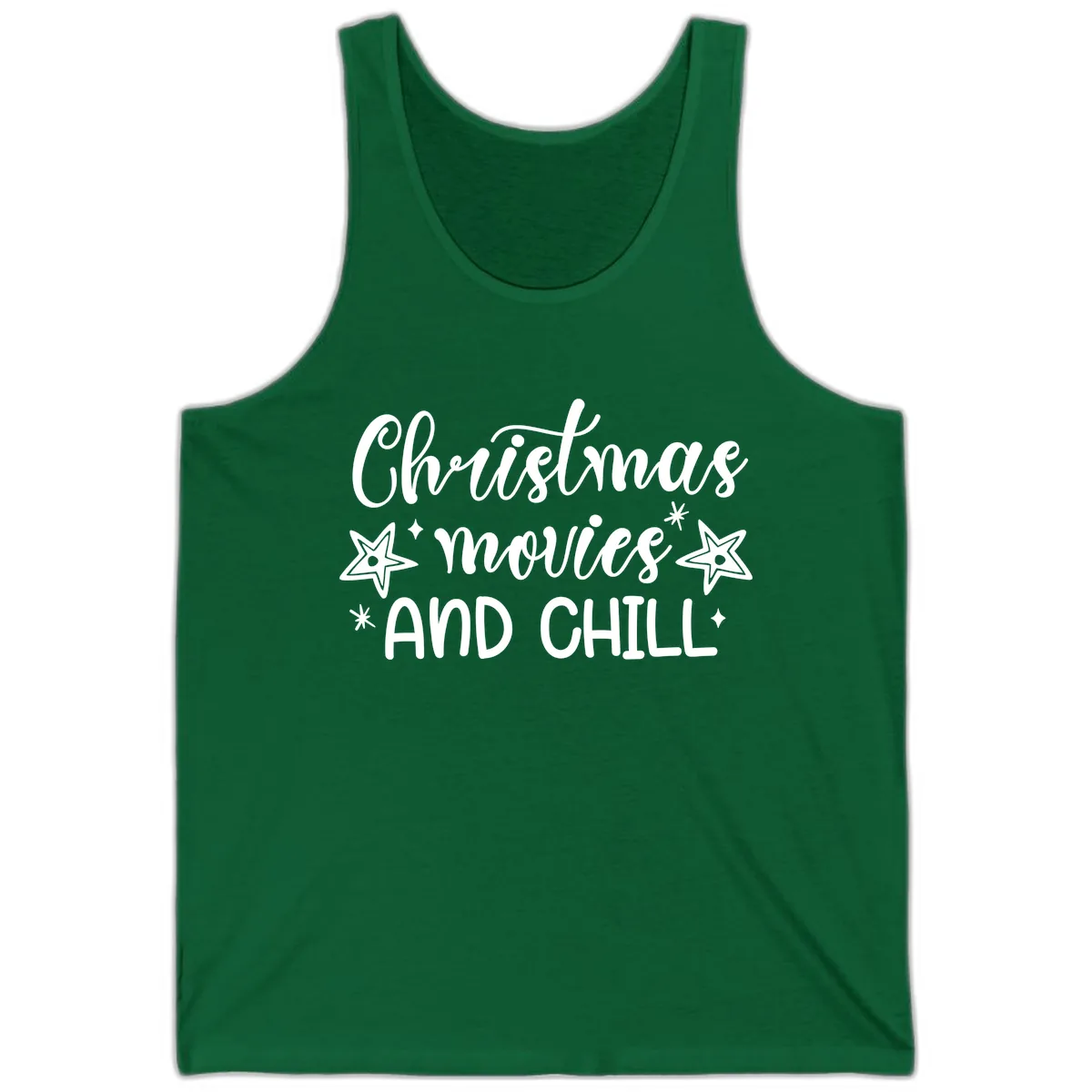 Christmas Movies And Chill Design Tank in Kelly