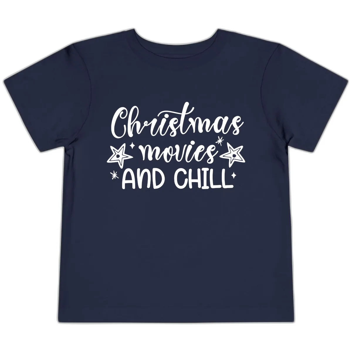 Christmas Movies And Chill Design Toddler T-Shirt in Navy