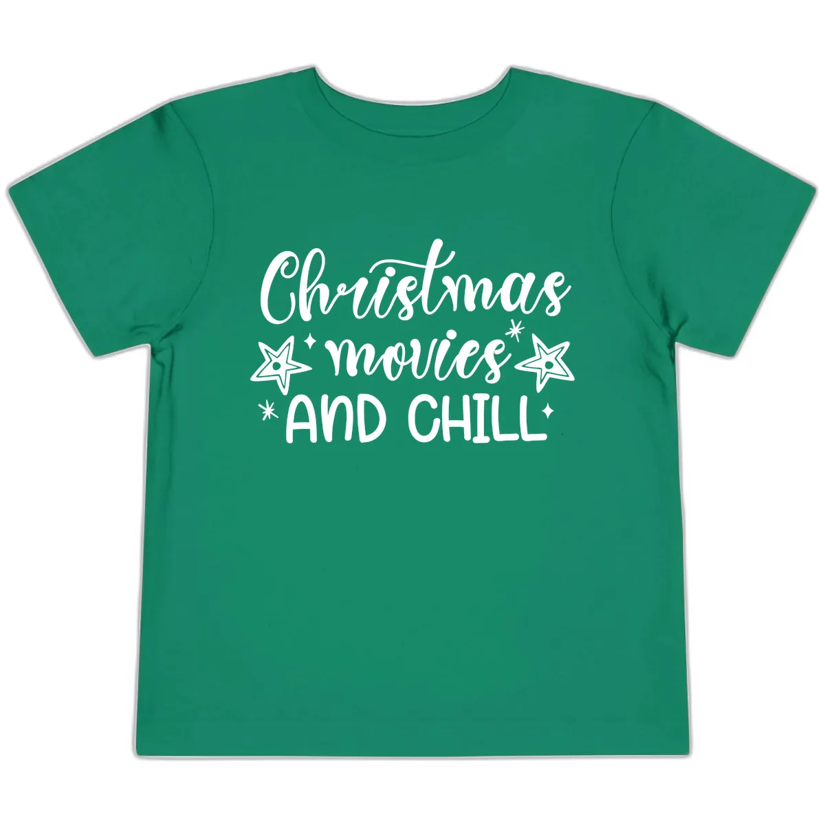 Christmas Movies And Chill Design Toddler T-Shirt in Kelly