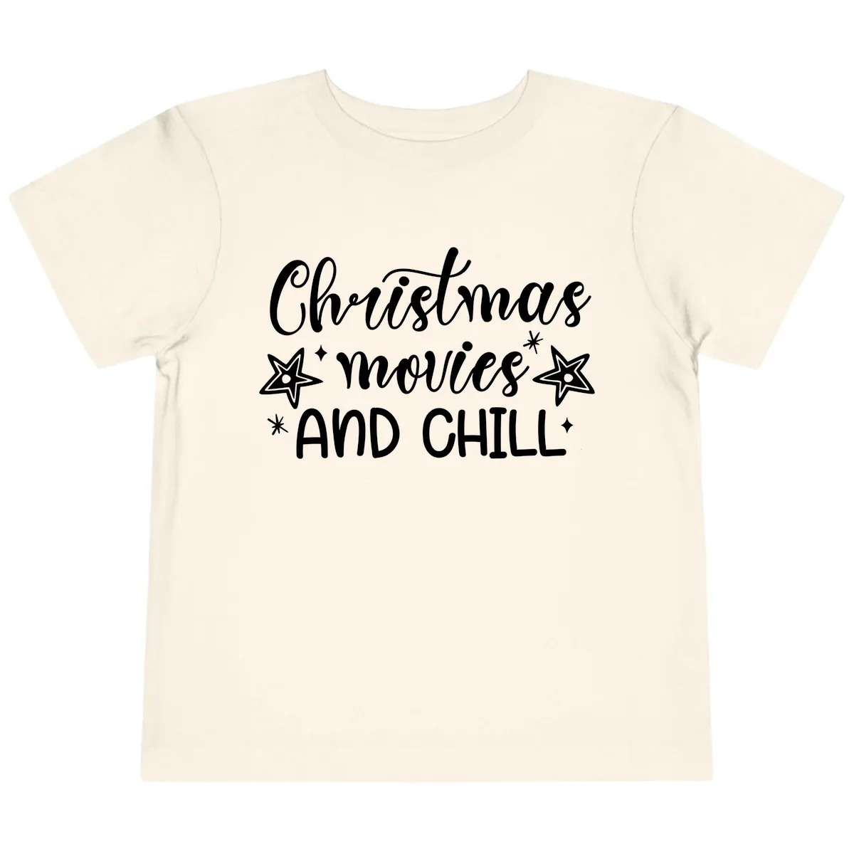 Christmas Movies And Chill Design Toddler T-Shirt in Natural