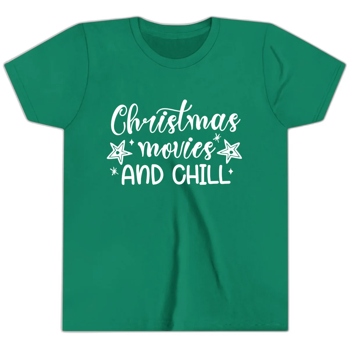 Christmas Movies And Chill Design Youth T-Shirt in Kelly