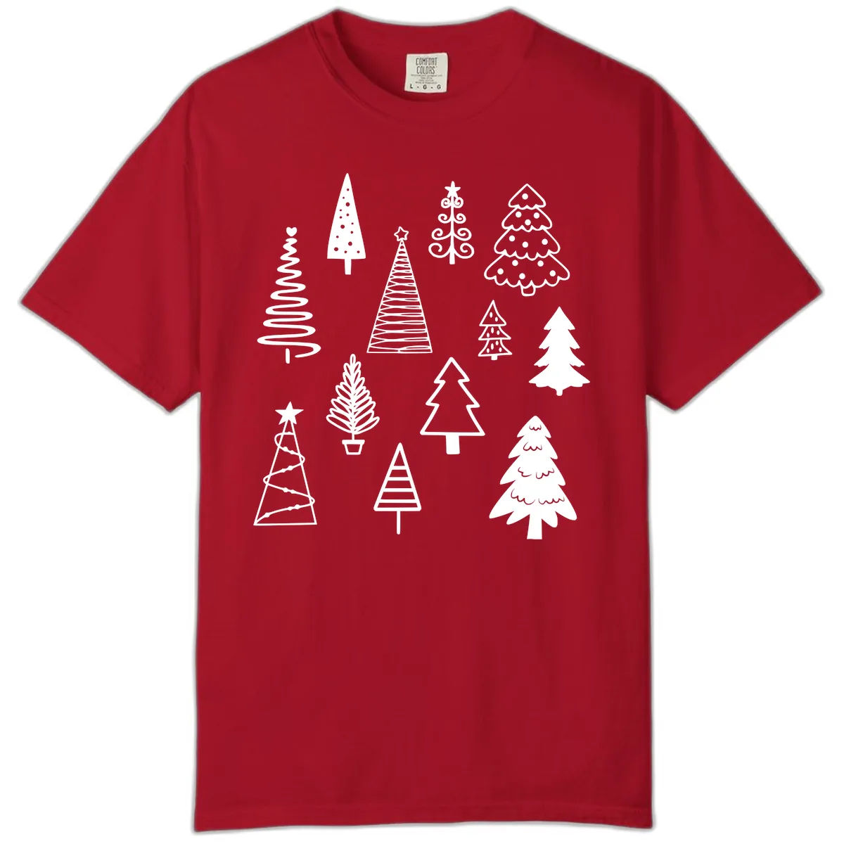 Whimsical Christmas Tree Collection Comfort Color in Red