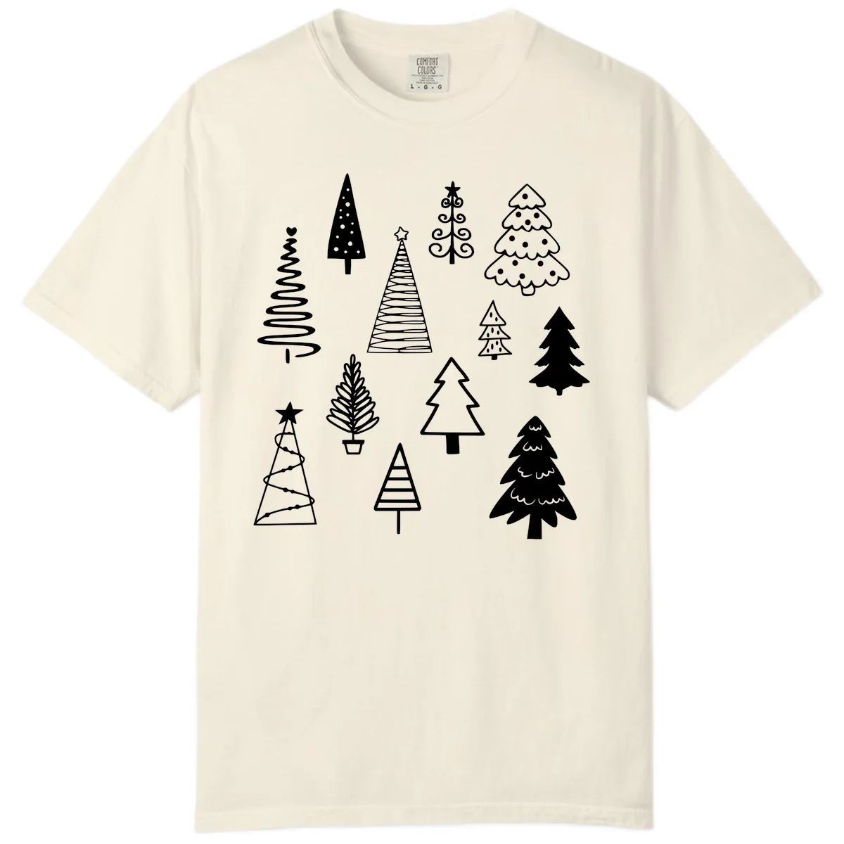 Whimsical Christmas Tree Collection Comfort Color in Ivory