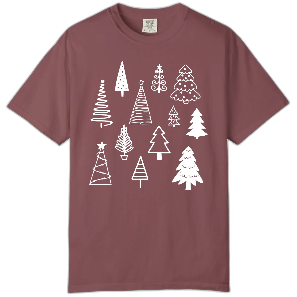Whimsical Christmas Tree Collection Comfort Color in Brick