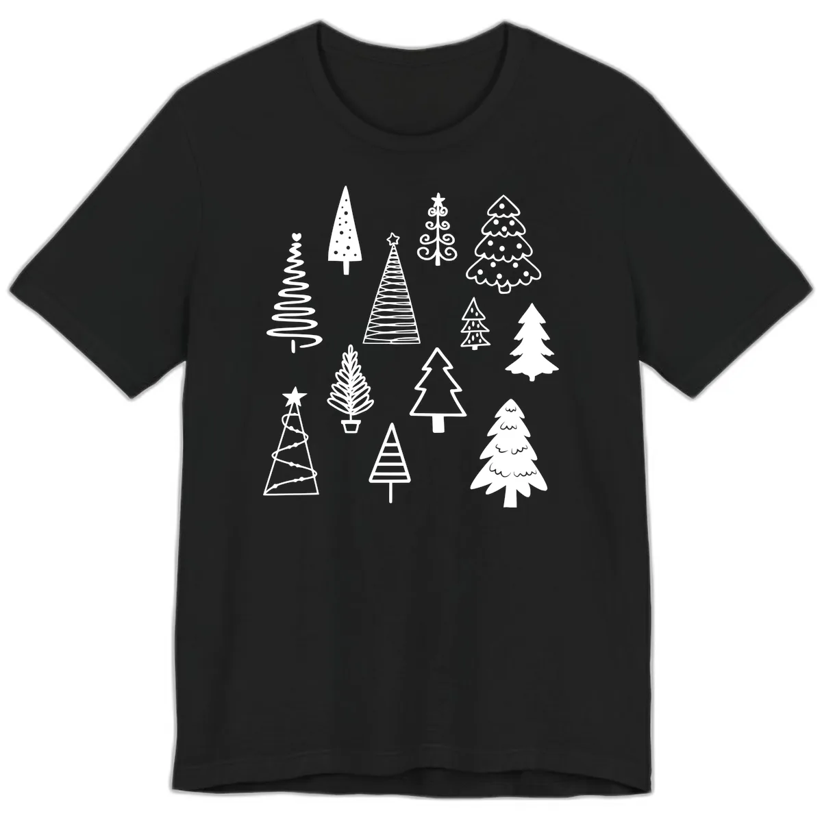 Whimsical Christmas Tree Collection Premium T-Shirt in Black