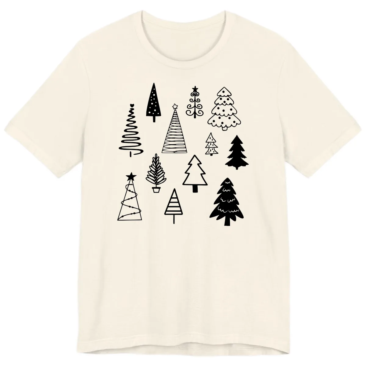 Whimsical Christmas Tree Collection Premium T-Shirt in Natural