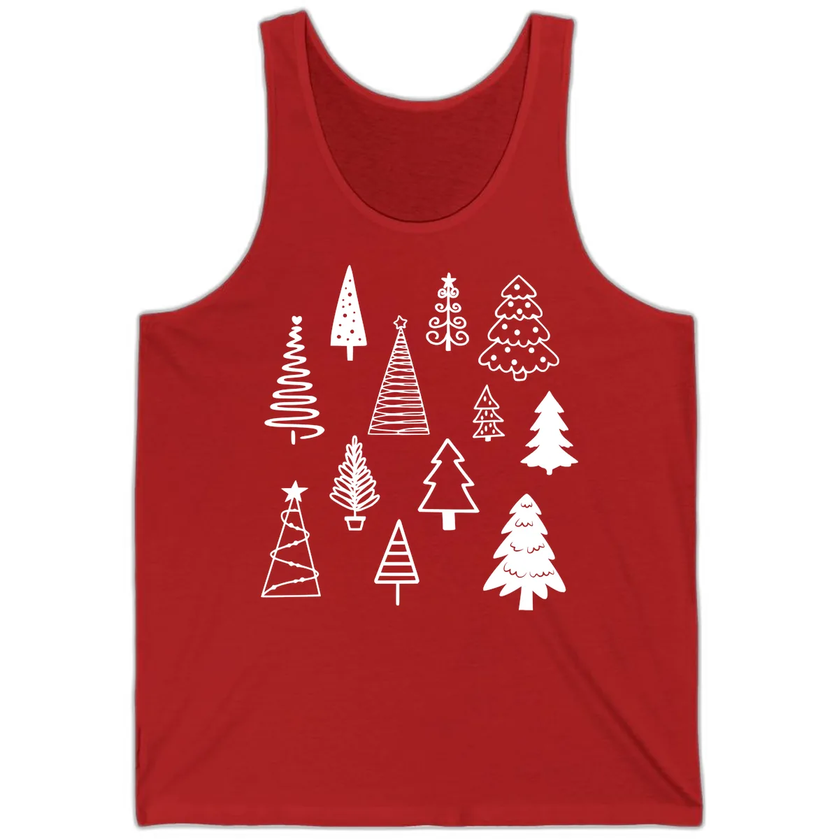 Whimsical Christmas Tree Collection Tank in Red