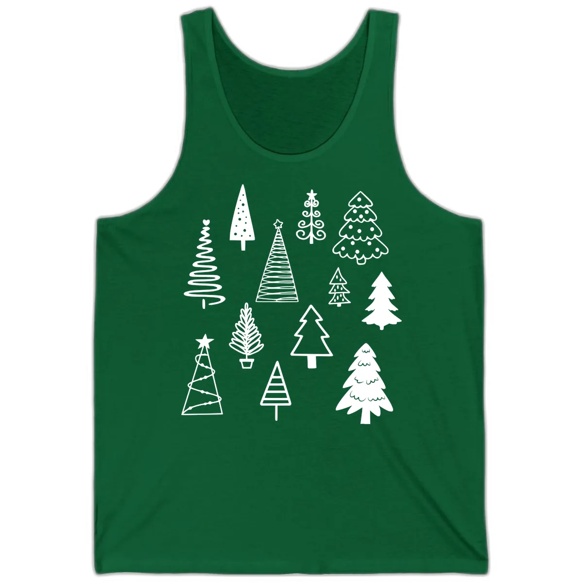 Whimsical Christmas Tree Collection Tank in Kelly