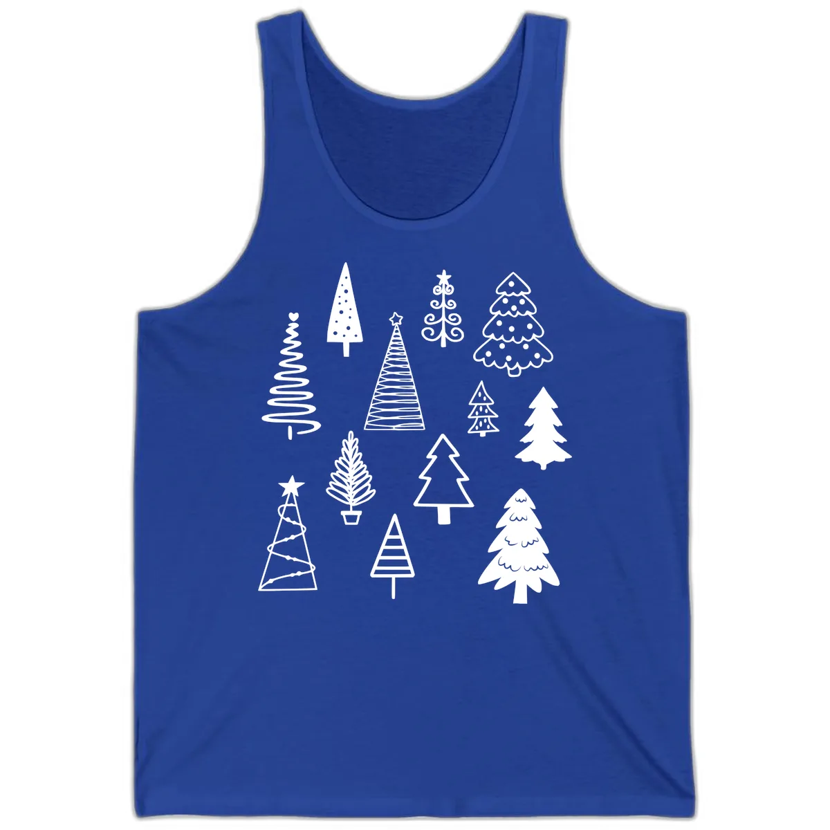 Whimsical Christmas Tree Collection Tank in True Royal
