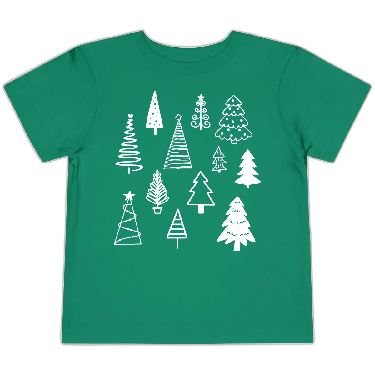 Whimsical Christmas Tree Collection Toddler T-Shirt in Kelly