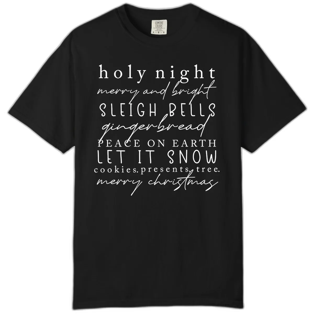 Holiday Phrases Typography Comfort Color in Black