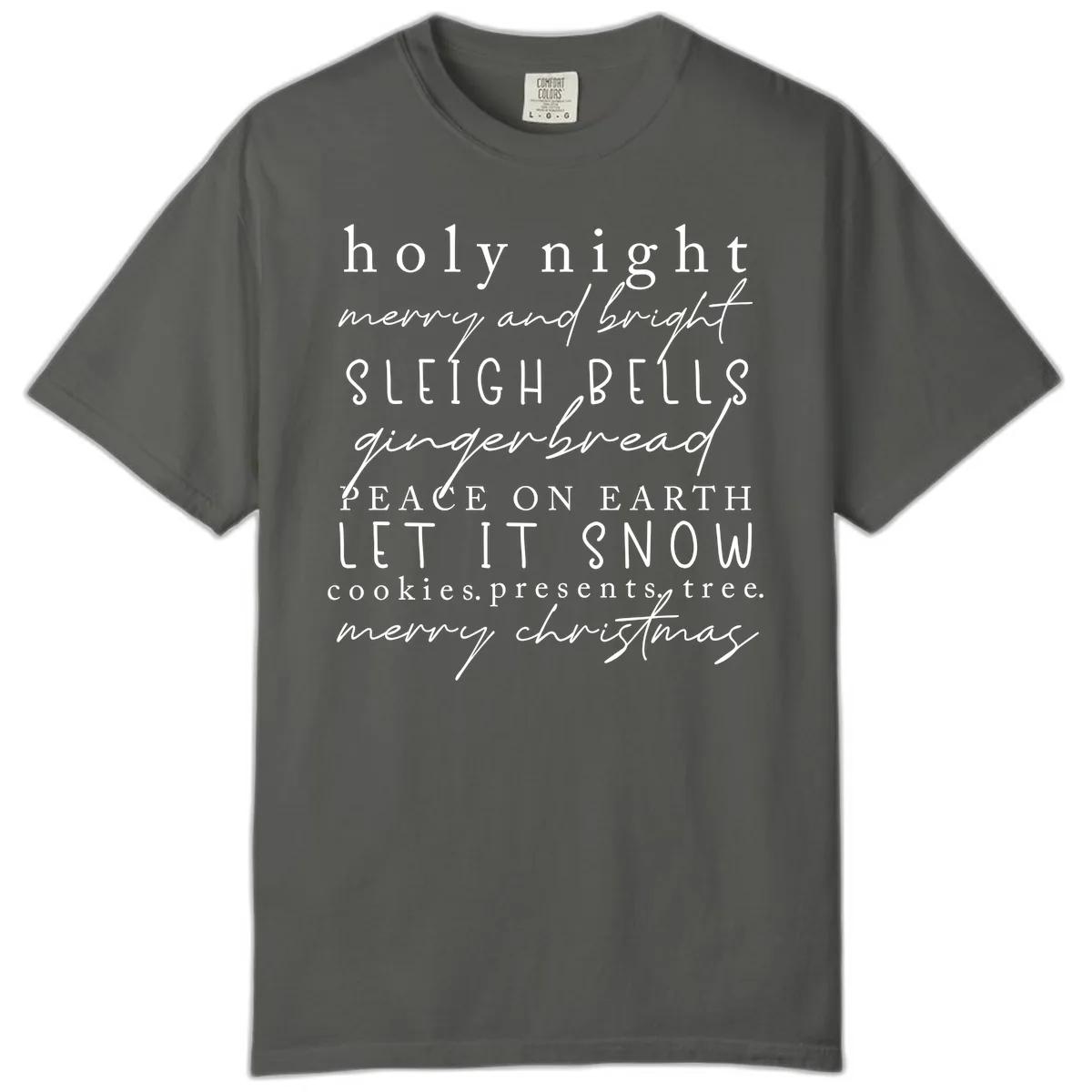 Holiday Phrases Typography Comfort Color in Pepper