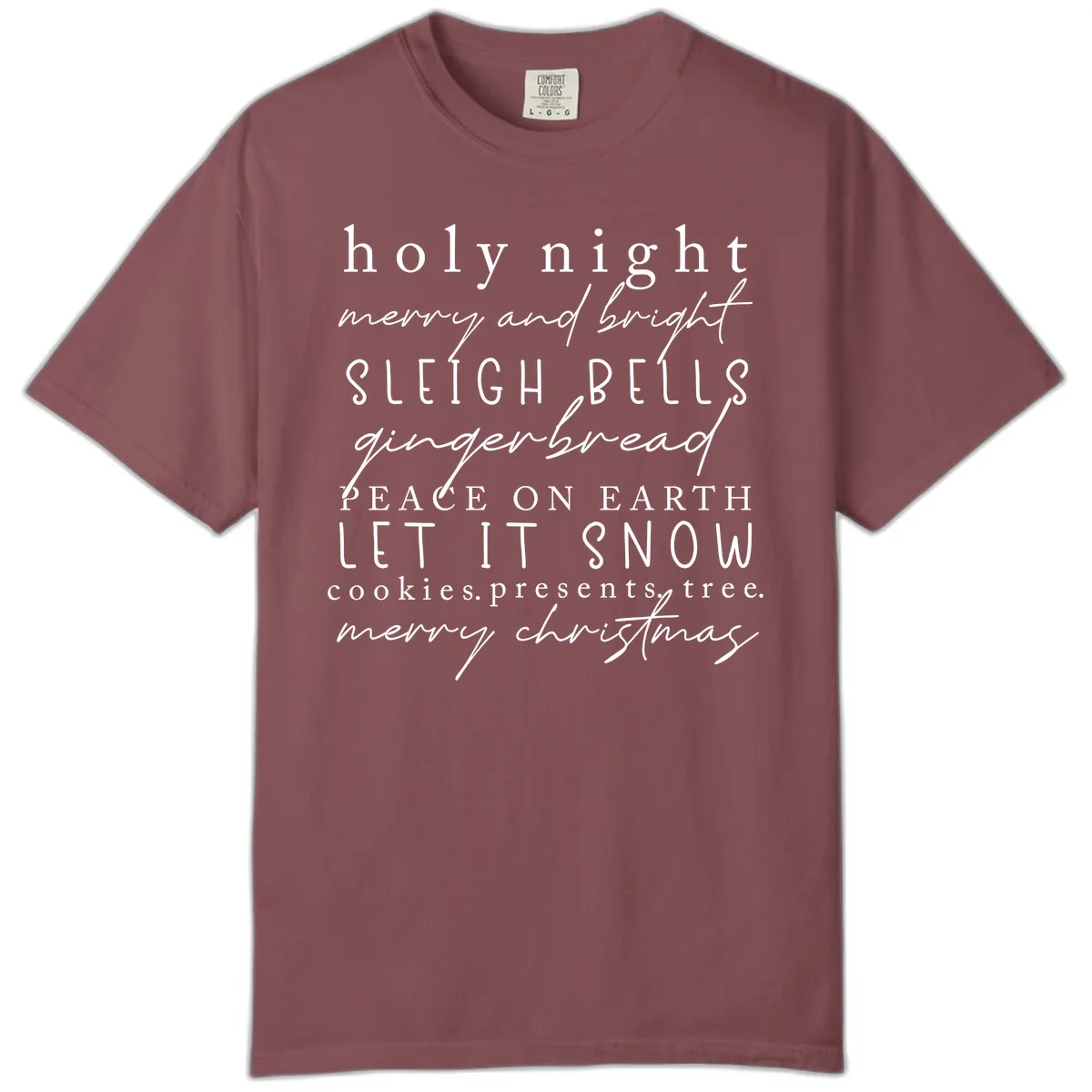 Holiday Phrases Typography Comfort Color in Brick