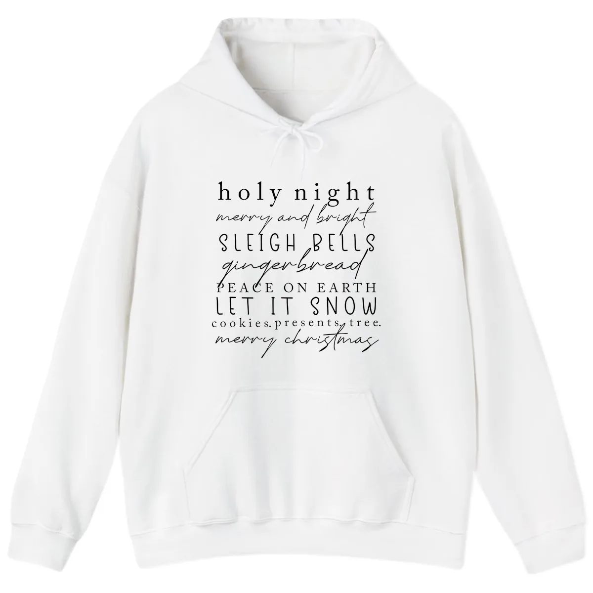 Holiday Phrases Typography Hoodie in White
