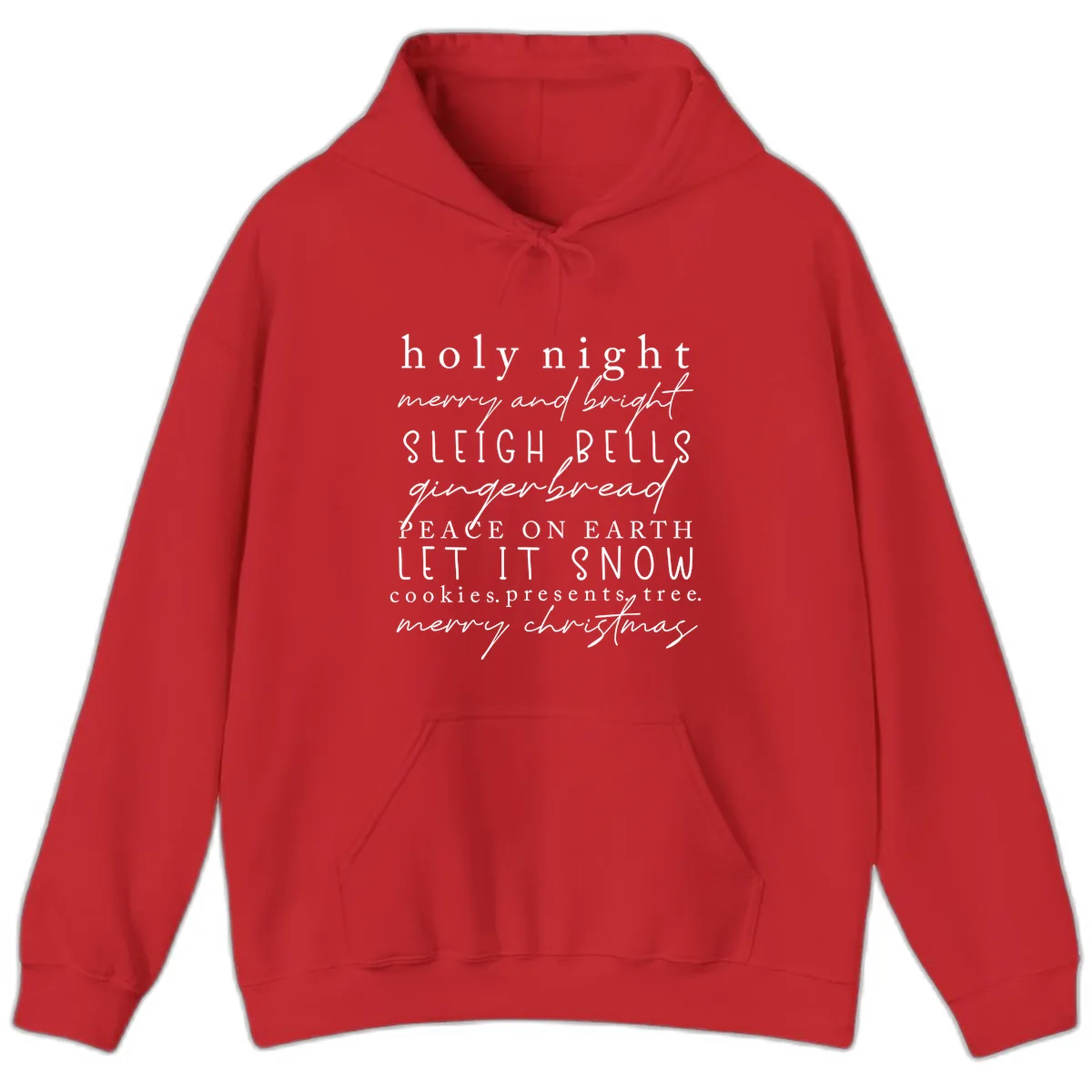 Holiday Phrases Typography Hoodie in Red