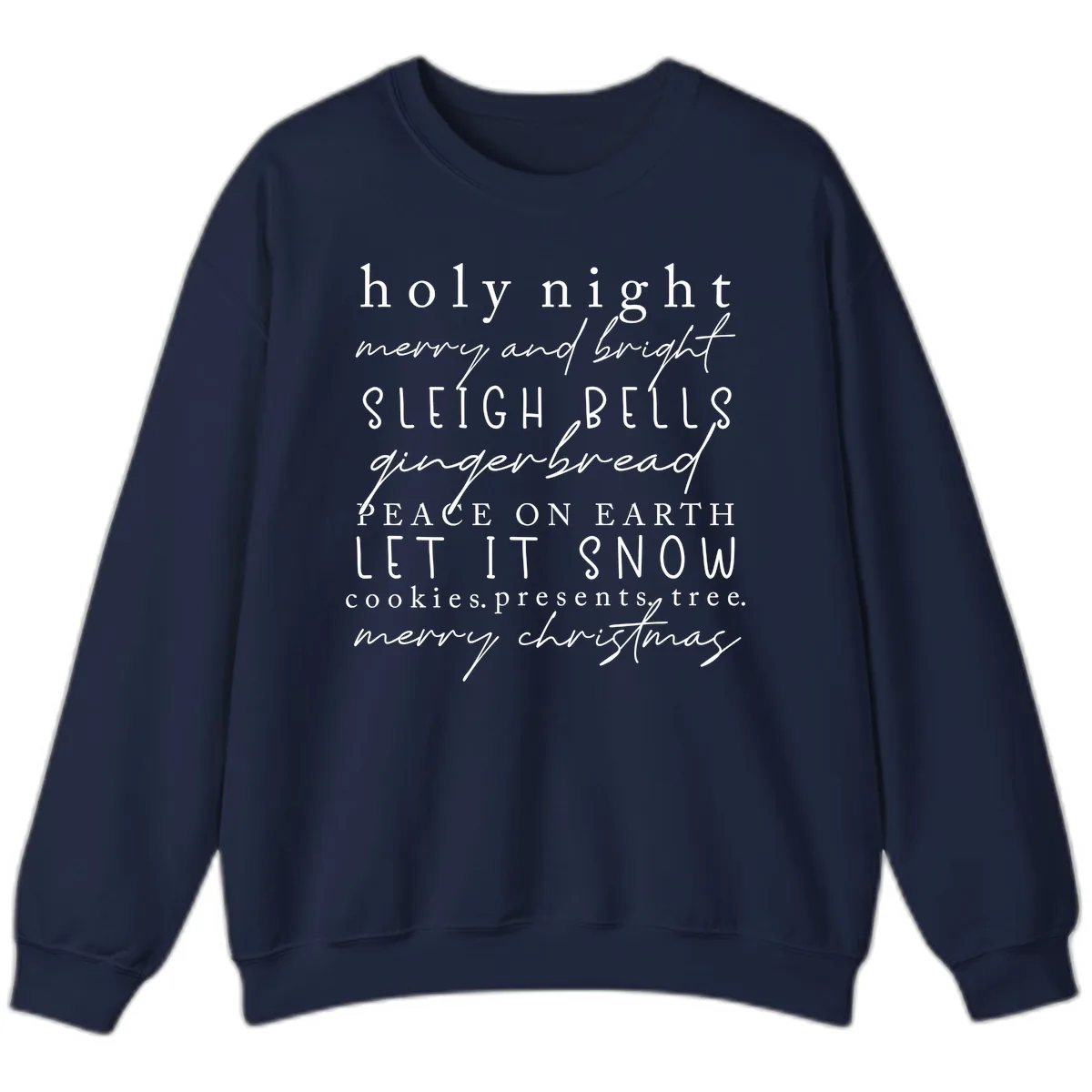 Holiday Phrases Typography Sweatshirt in Navy