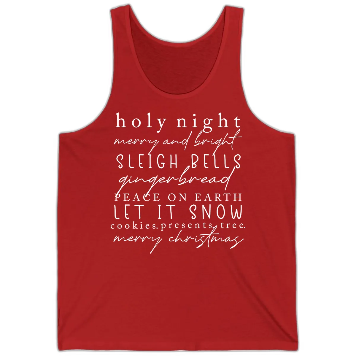 Holiday Phrases Typography Tank in Red