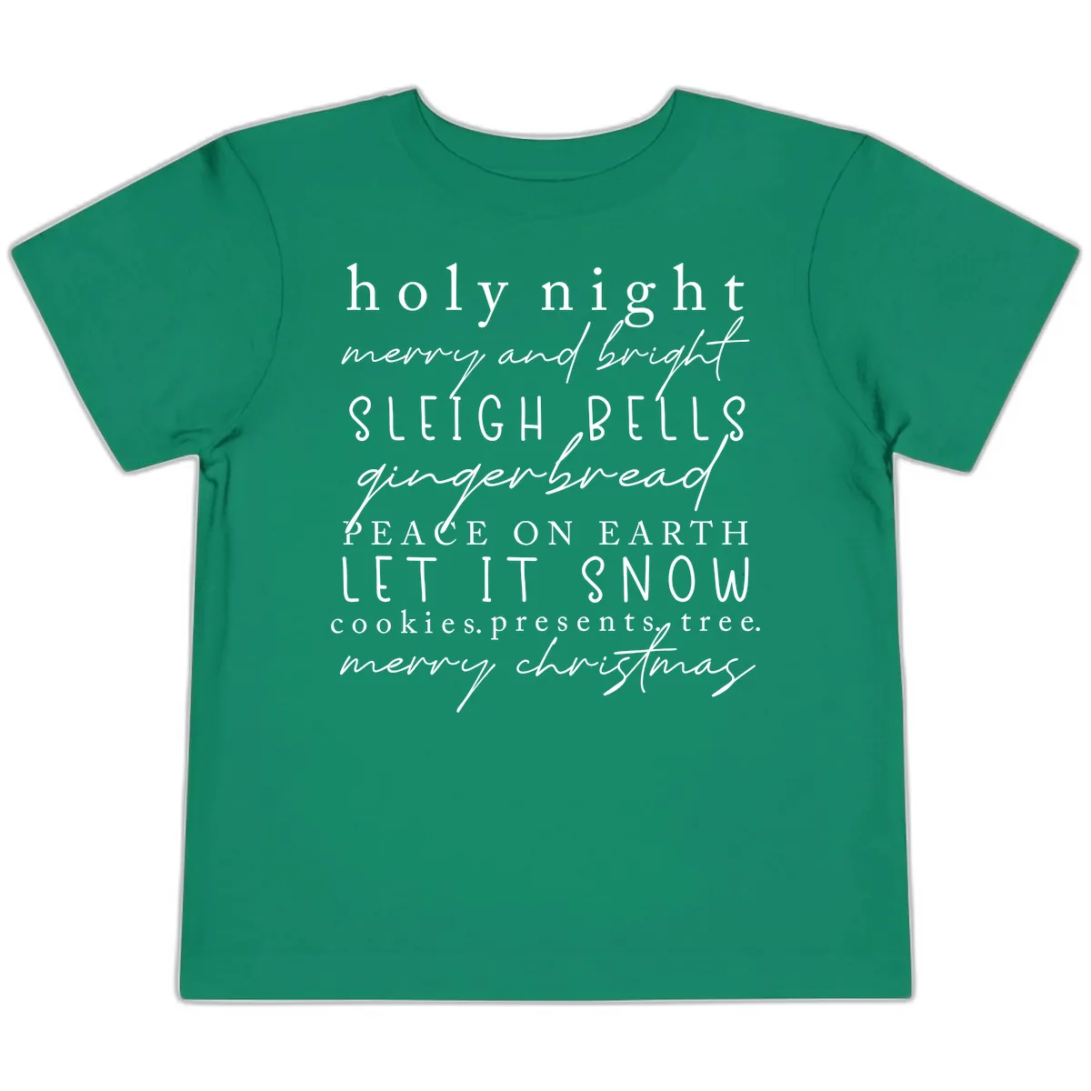 Holiday Phrases Typography Toddler T-Shirt in Kelly