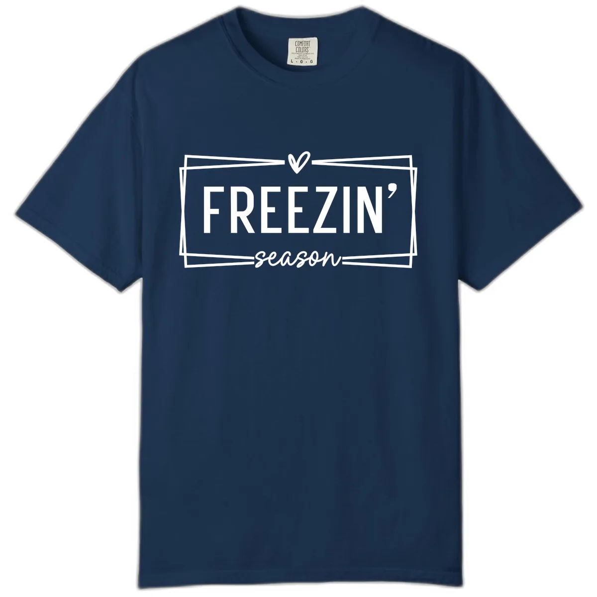 Freezin' Season Winter Graphic Comfort Color in Navy