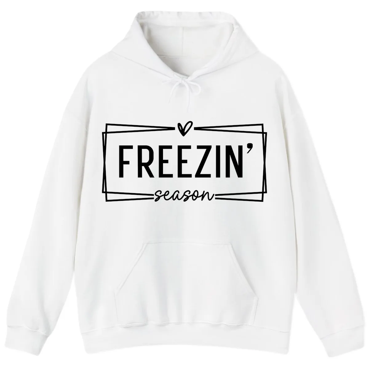 Freezin' Season Winter Graphic Hoodie in White